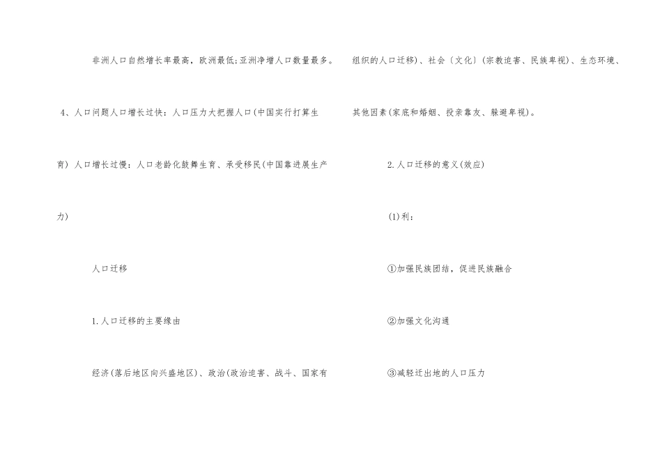 高中地理会考知识点总结：人文地理_第2页