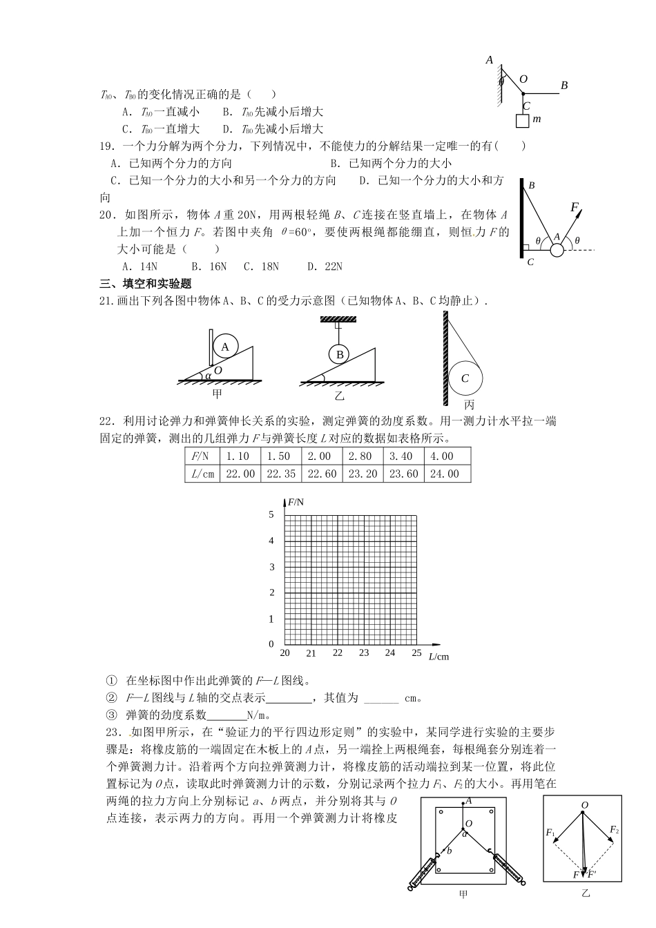 高中物理-相互作用单元测试-新人教版必修11_第3页