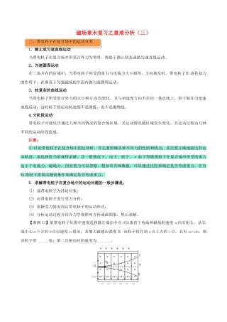 高中物理-磁场二磁场章末复习之重难分析三1