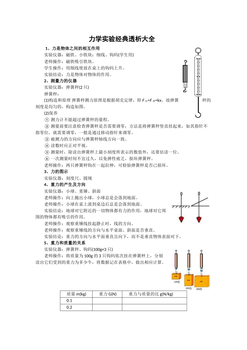 高中物理力学实验经典透析大全_第1页