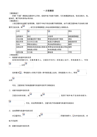 高中物理模型
