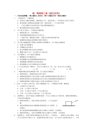 高中物理相互作用单元测试-新人教版必修11
