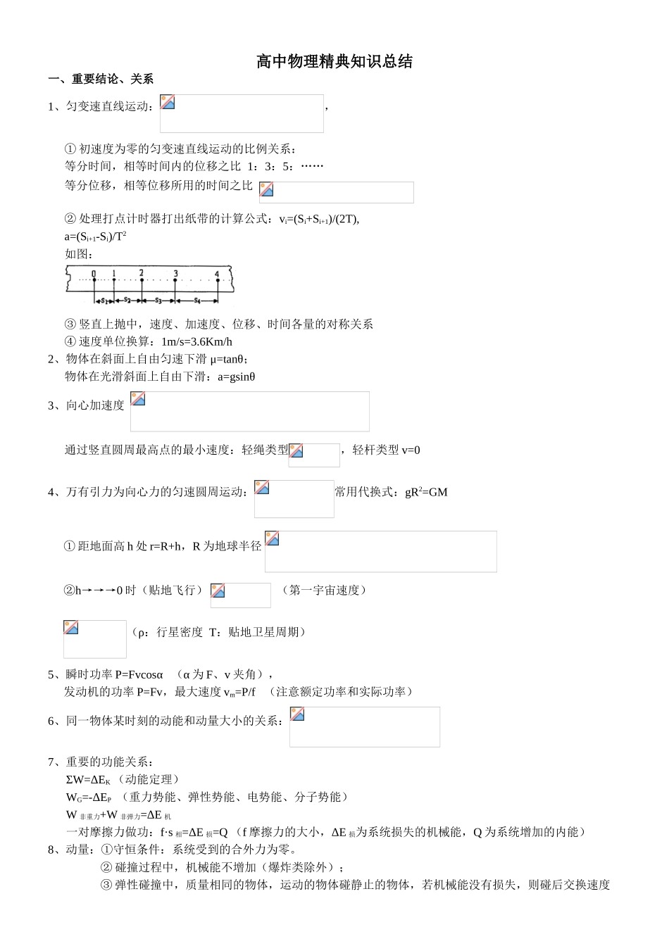 高中物理精典知识总结_第1页