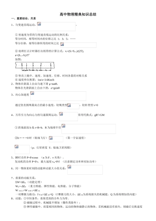 高中物理精典知识总结
