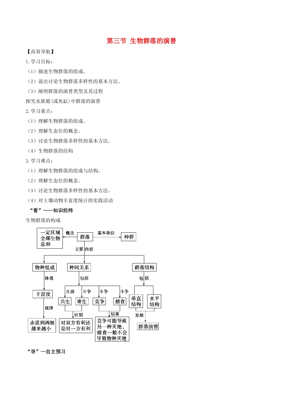 高中生物---生物群落的演替学案-苏教版必修31_第1页