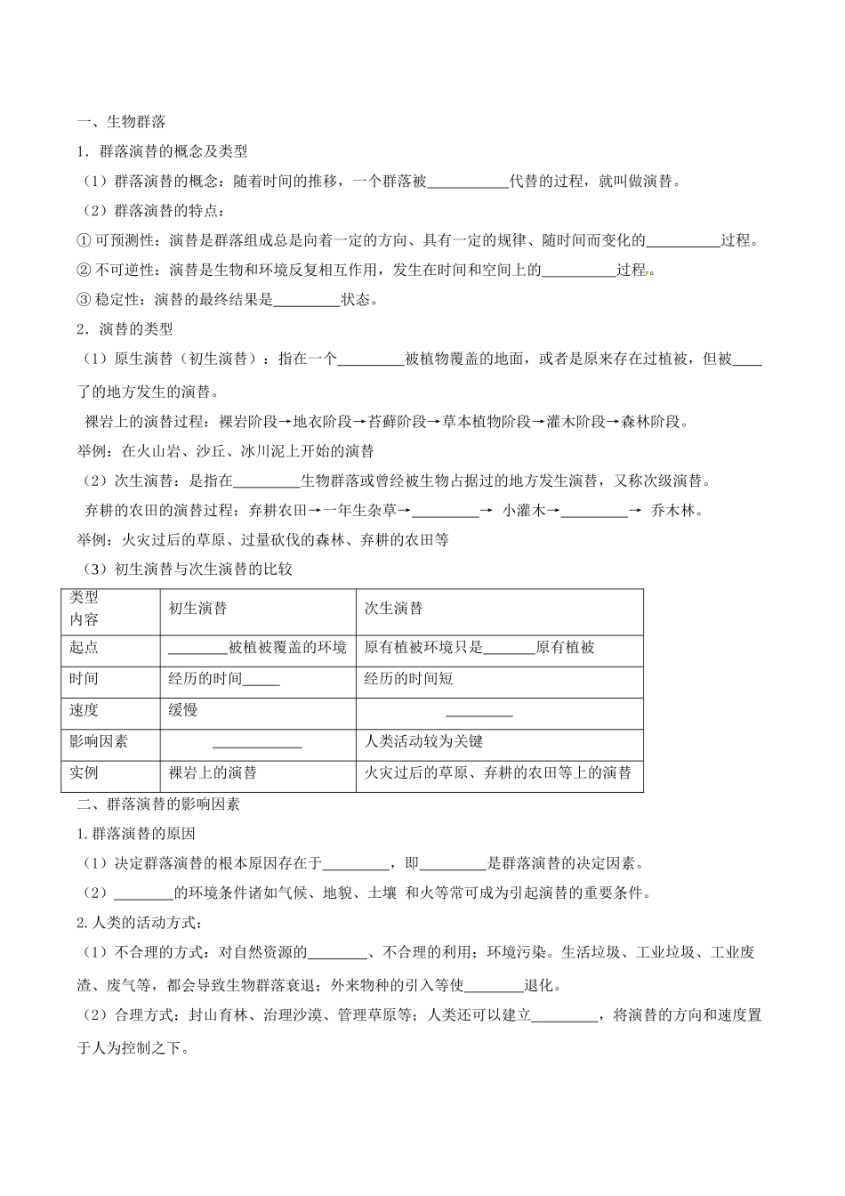 高中生物---生物群落的演替学案-苏教版必修31_第2页