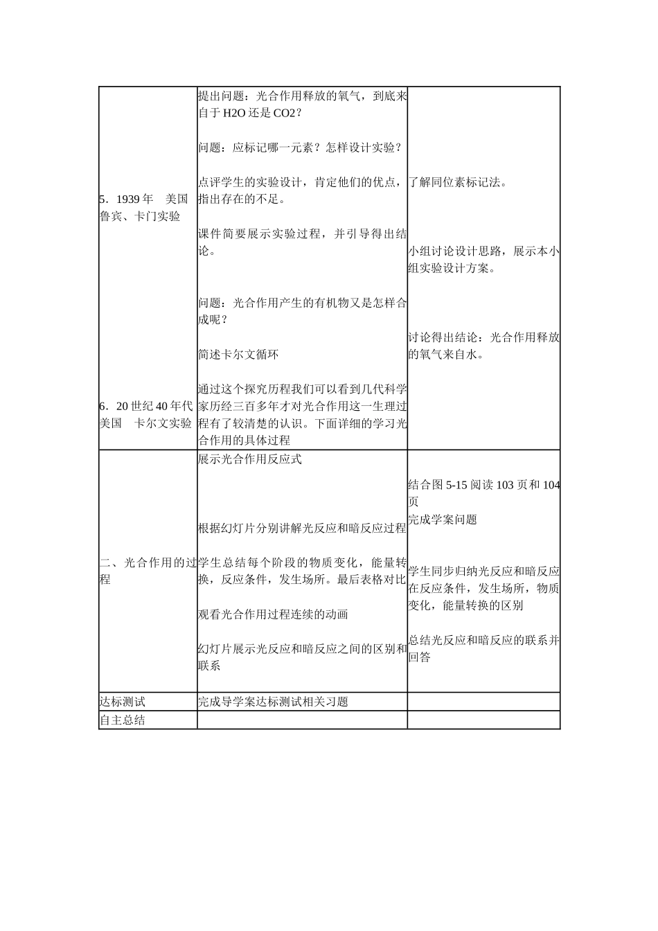 高中生物---能量之源—光与光合作用教学设计-新人教版必修11_第3页
