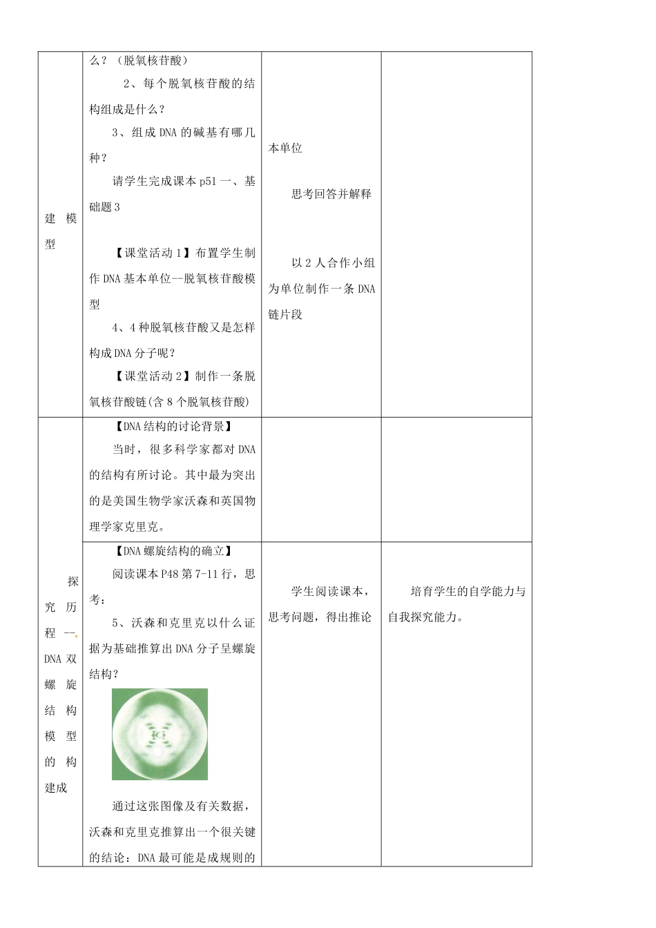 高中生物--DNA分子的结构教学设计-新人教版必修21_第3页