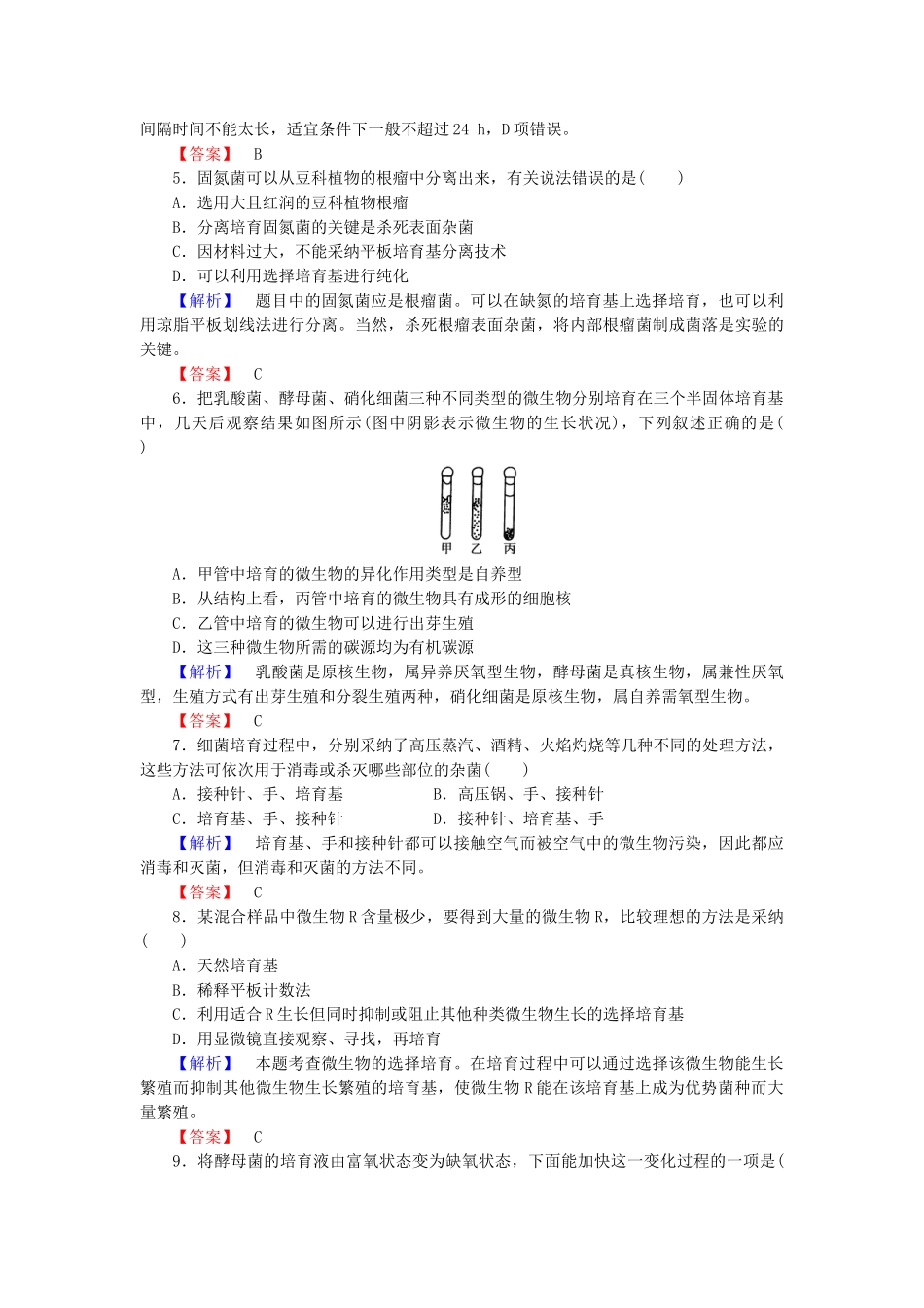 高中生物--微生物培养技术章末复习提升课-中图版选修1_第3页