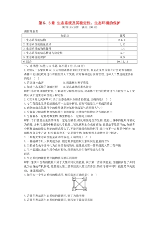 高中生物--生态系统及其稳定性生态环境的保护检测试题-新人教版必修3