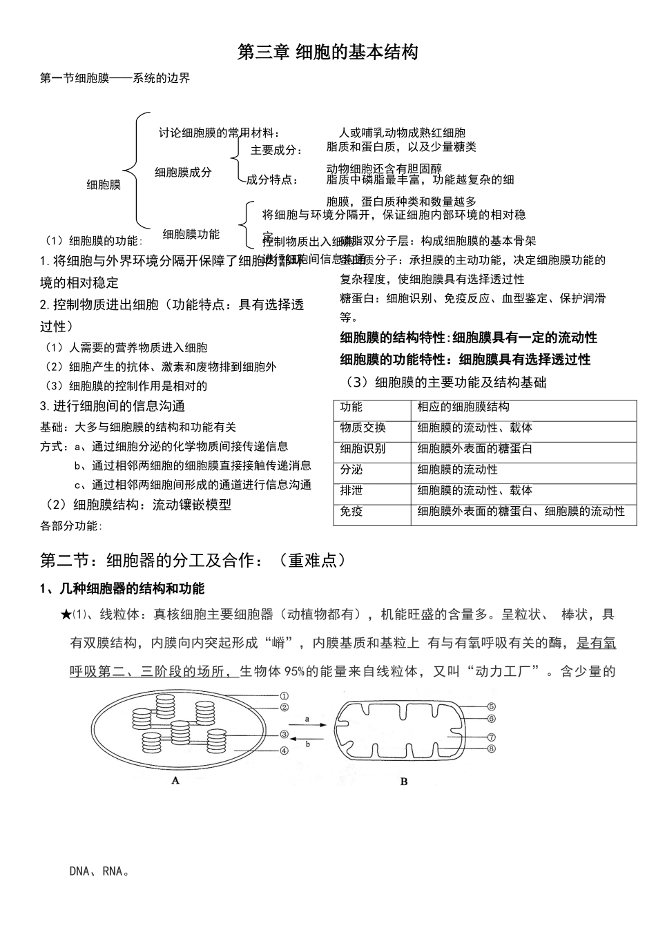 高中生物必修一第三章-细胞的基本结构_第1页