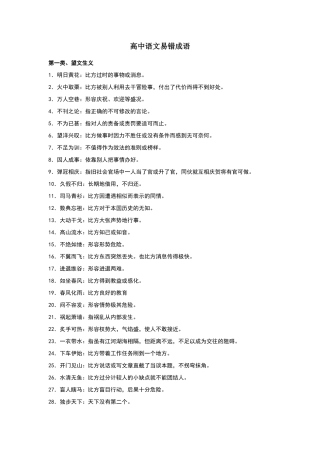 高中语文易错成语