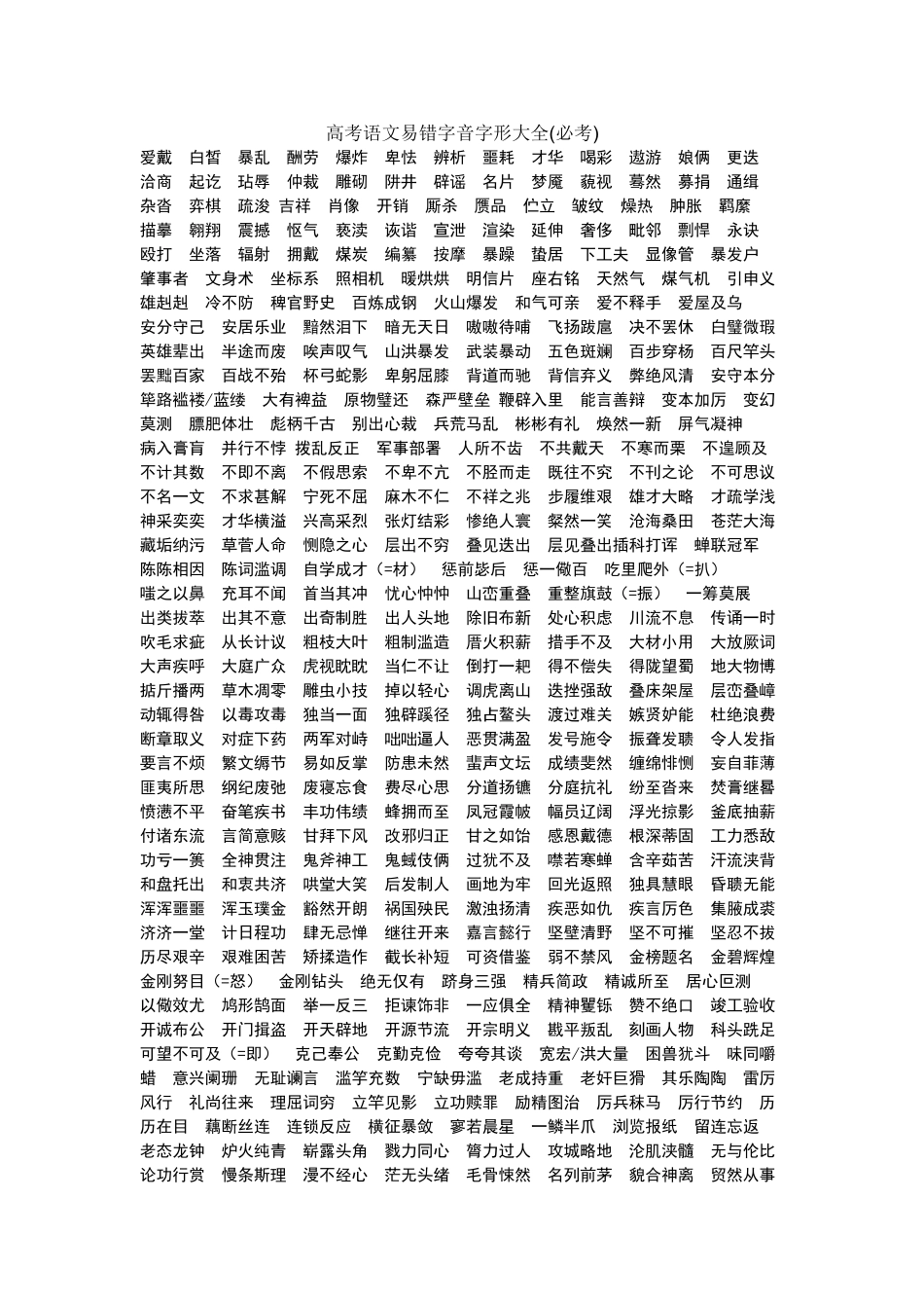 高中语文易错易混字音字形汇总_第1页