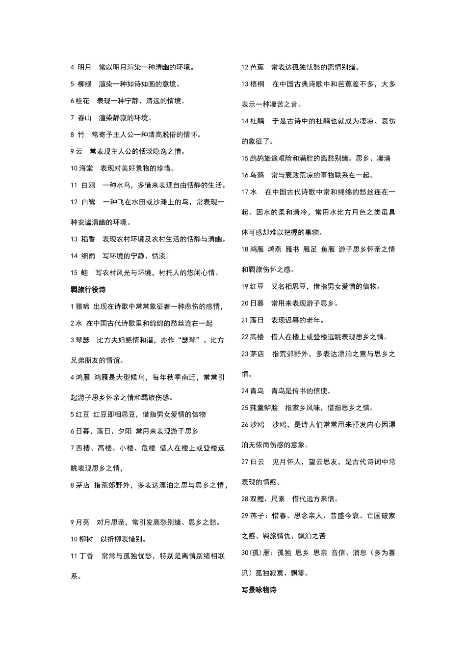 高中语文诗歌鉴赏常见意象_第2页