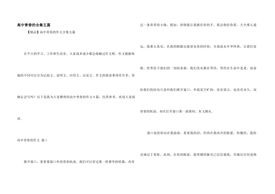 高中青春的合集五篇_第1页