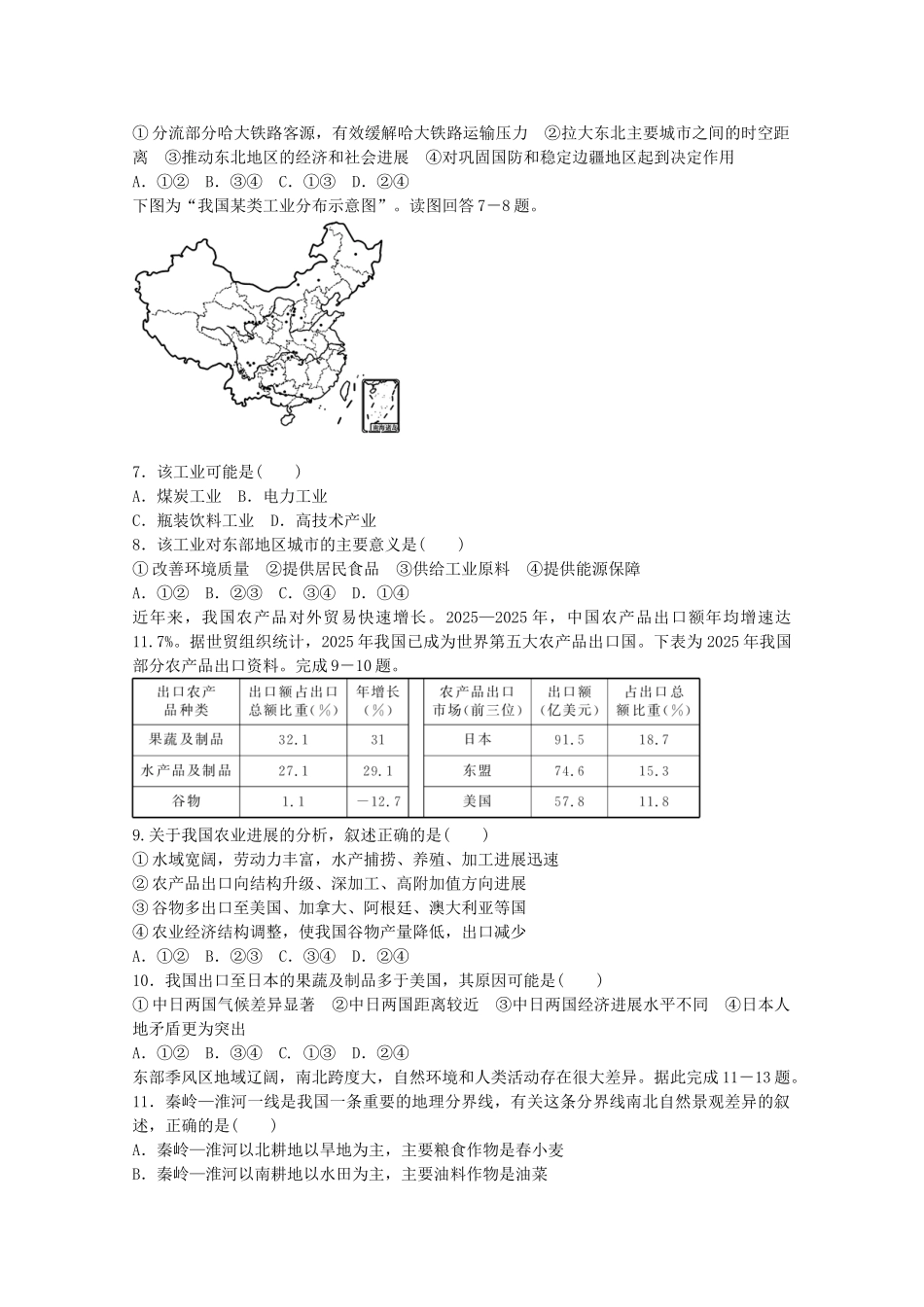 高考地理一轮复习-考点33-中国人文地理_第2页
