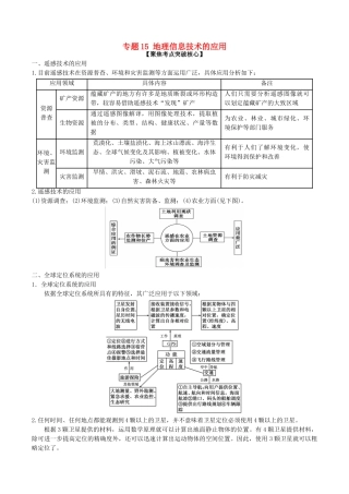 高考地理专题15-地理信息技术的应用试题
