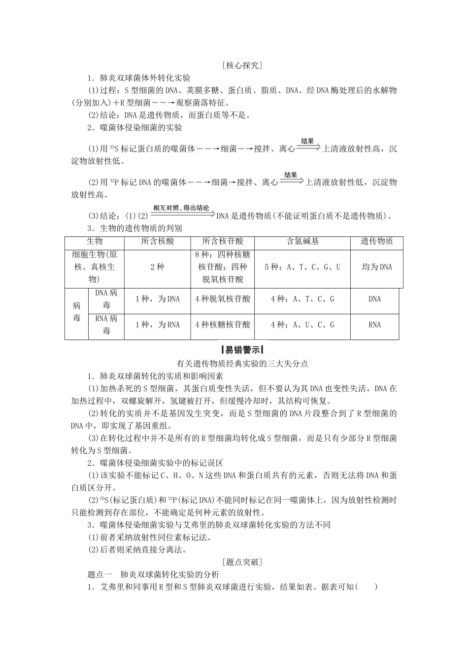 高考生物二轮复习-第1部分-专题讲练突破-专题4-遗传、变异和进化-第7讲-遗传的分子基础_第3页
