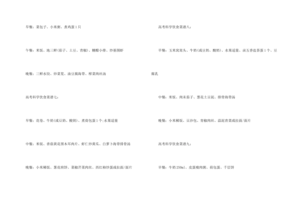 高考科学饮食菜谱_第3页
