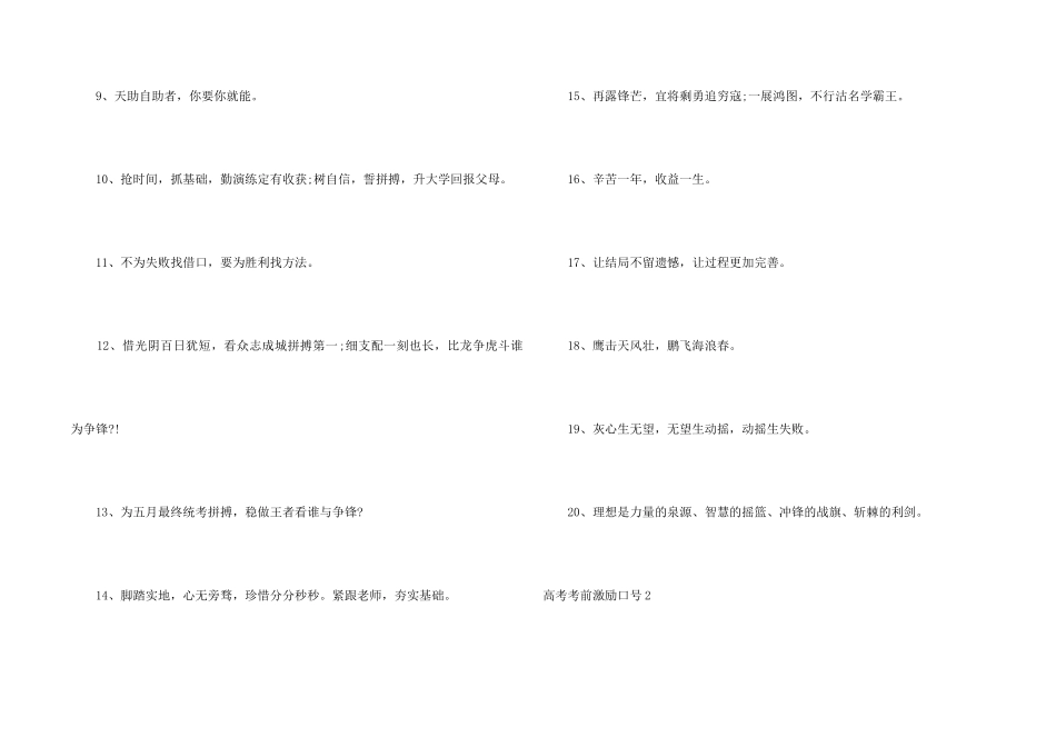 高考考前激励口号_第2页