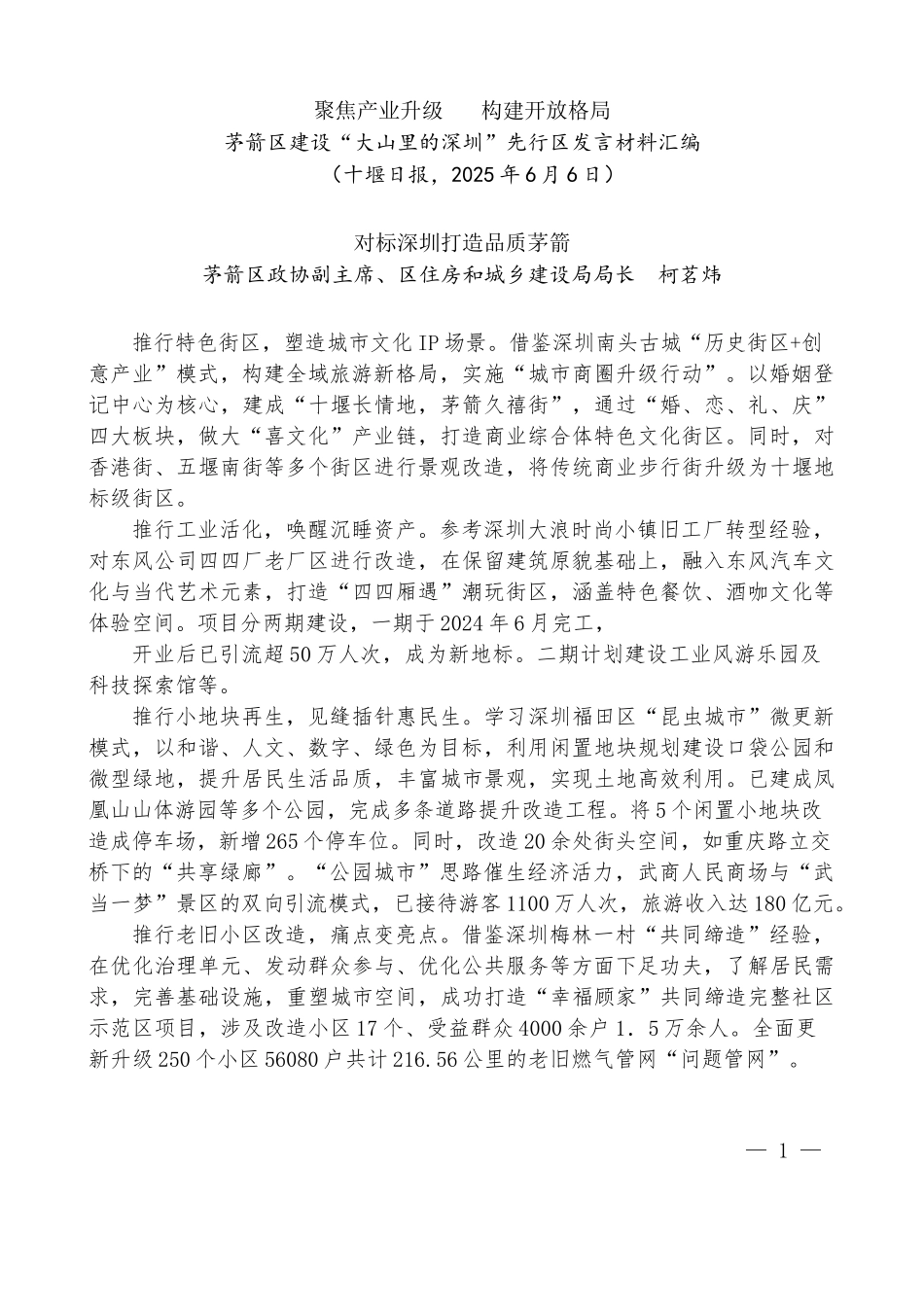 “试金石”系列第1334期（7篇）茅箭区建设“大山里的深圳”先行区发言材料汇编_第3页