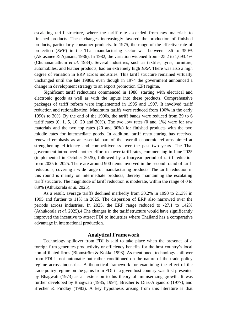 -外商直接投资和技术溢出泰国制造业的一个跨行业分析外文翻译-学士学位论文_第2页