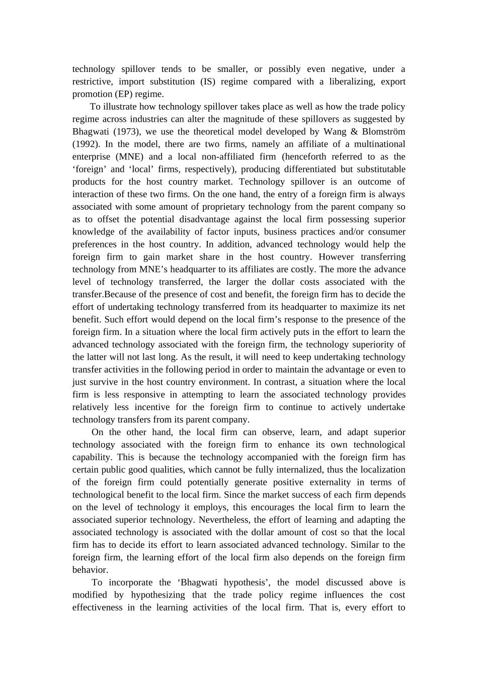 -外商直接投资和技术溢出泰国制造业的一个跨行业分析外文翻译-学士学位论文_第3页