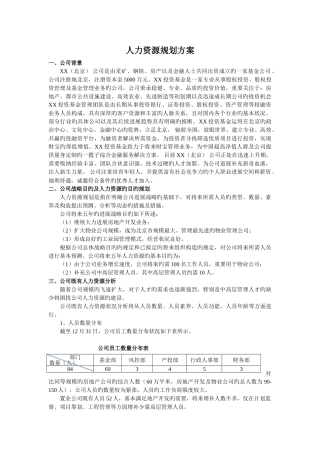 -某物流企业-人力资源整体规划