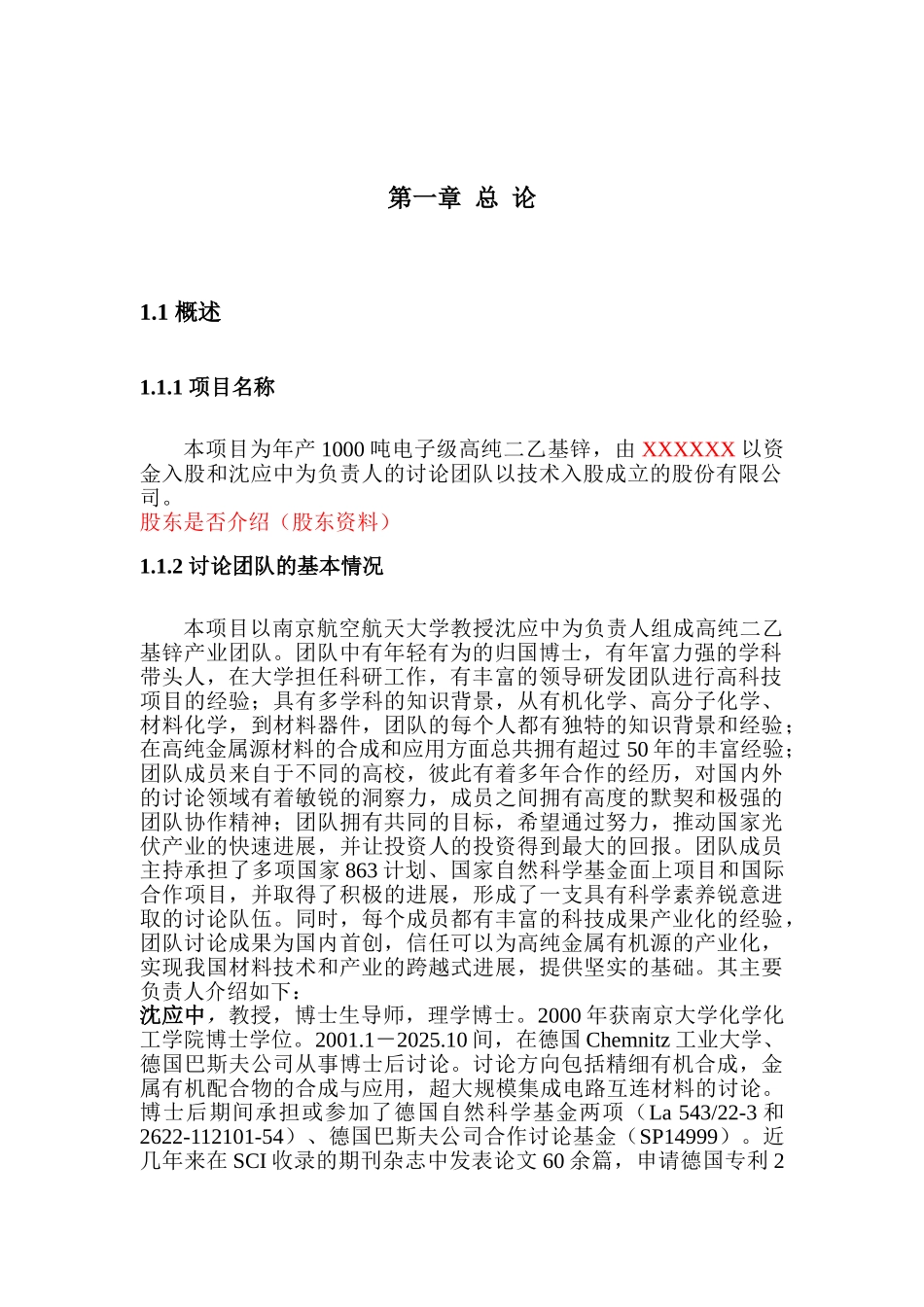 1000吨电子级高纯二乙基锌投资申请立项书_第3页