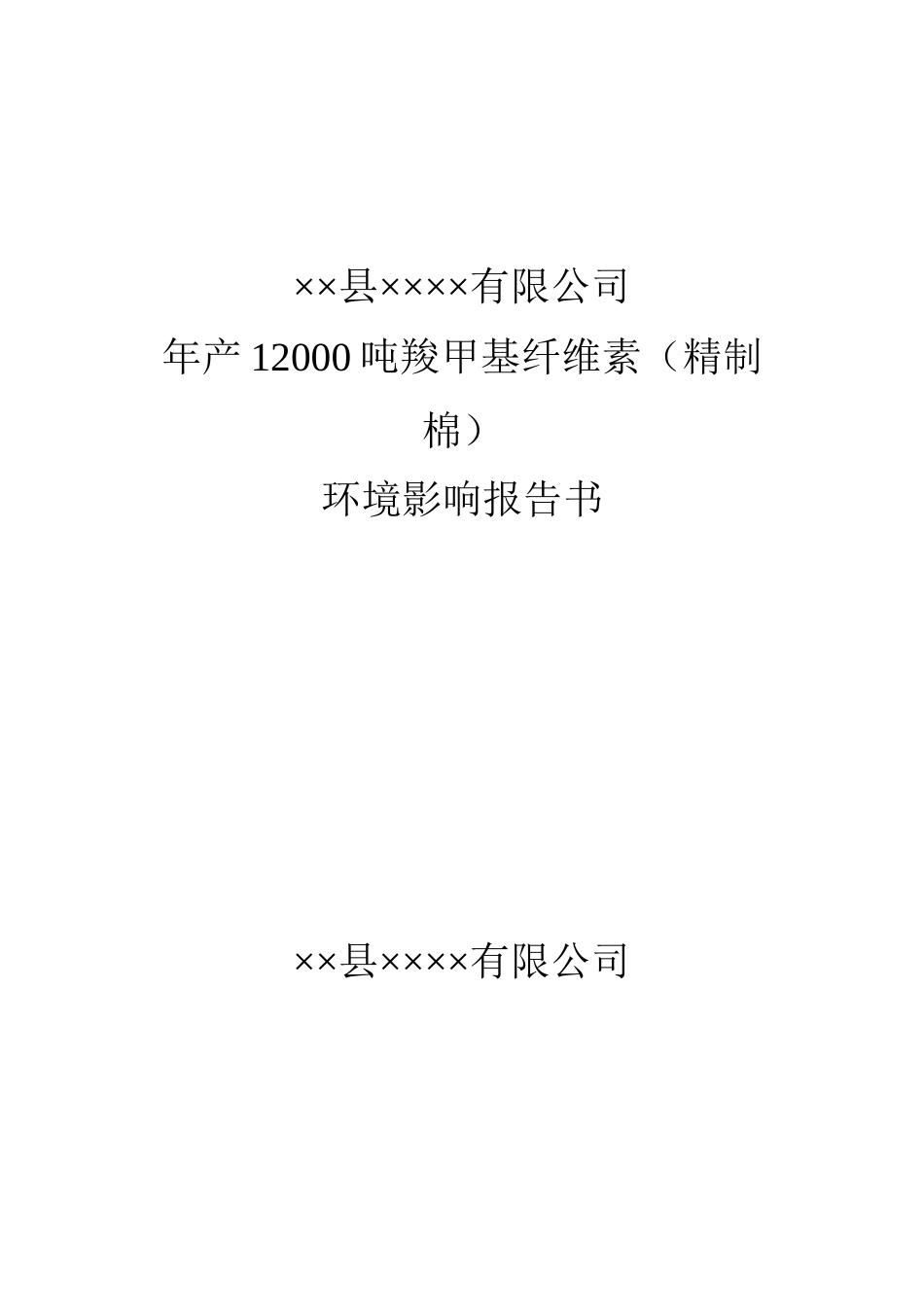 12000吨羧甲基纤维素环境评估报告_第1页