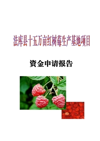 15万亩树莓生产基地建设项目资金申请报告
