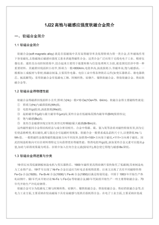 1j22高饱和磁感应强度软磁合金