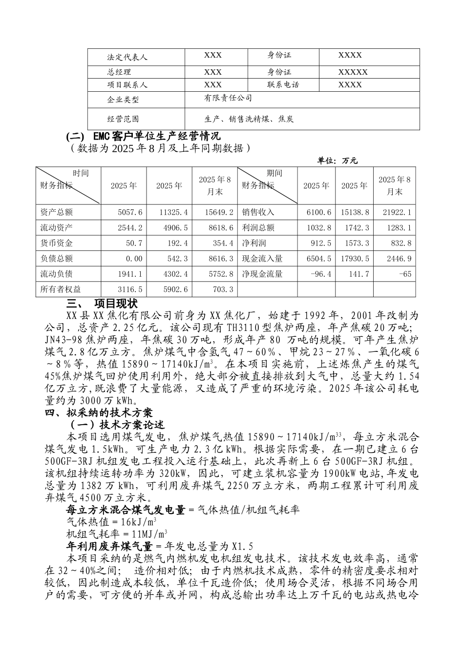 1900kW煤气发电节能项目可行性研究报告--158648711_第3页