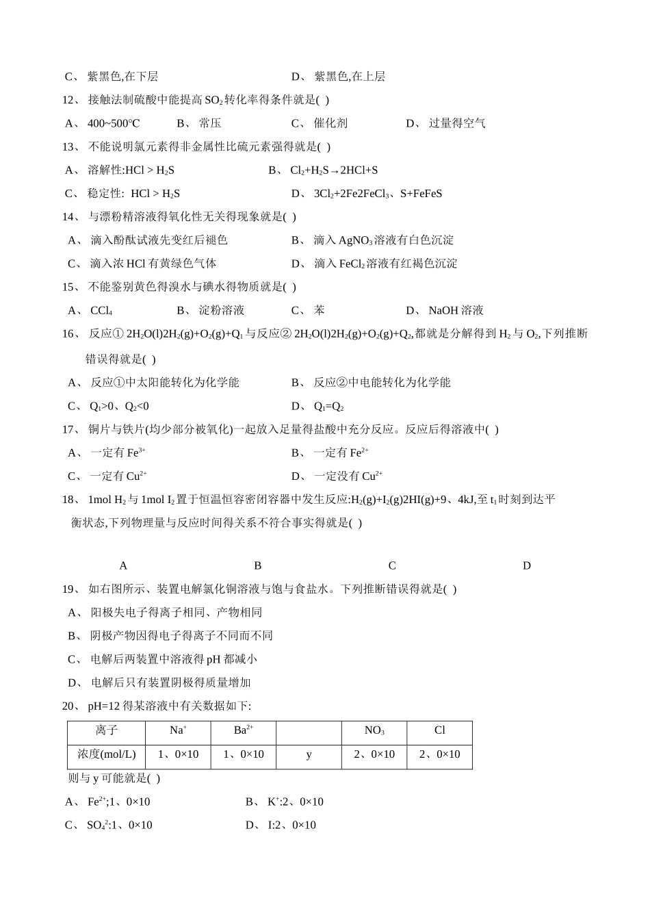 2025上海市杨浦区高三化学二模试卷_第2页
