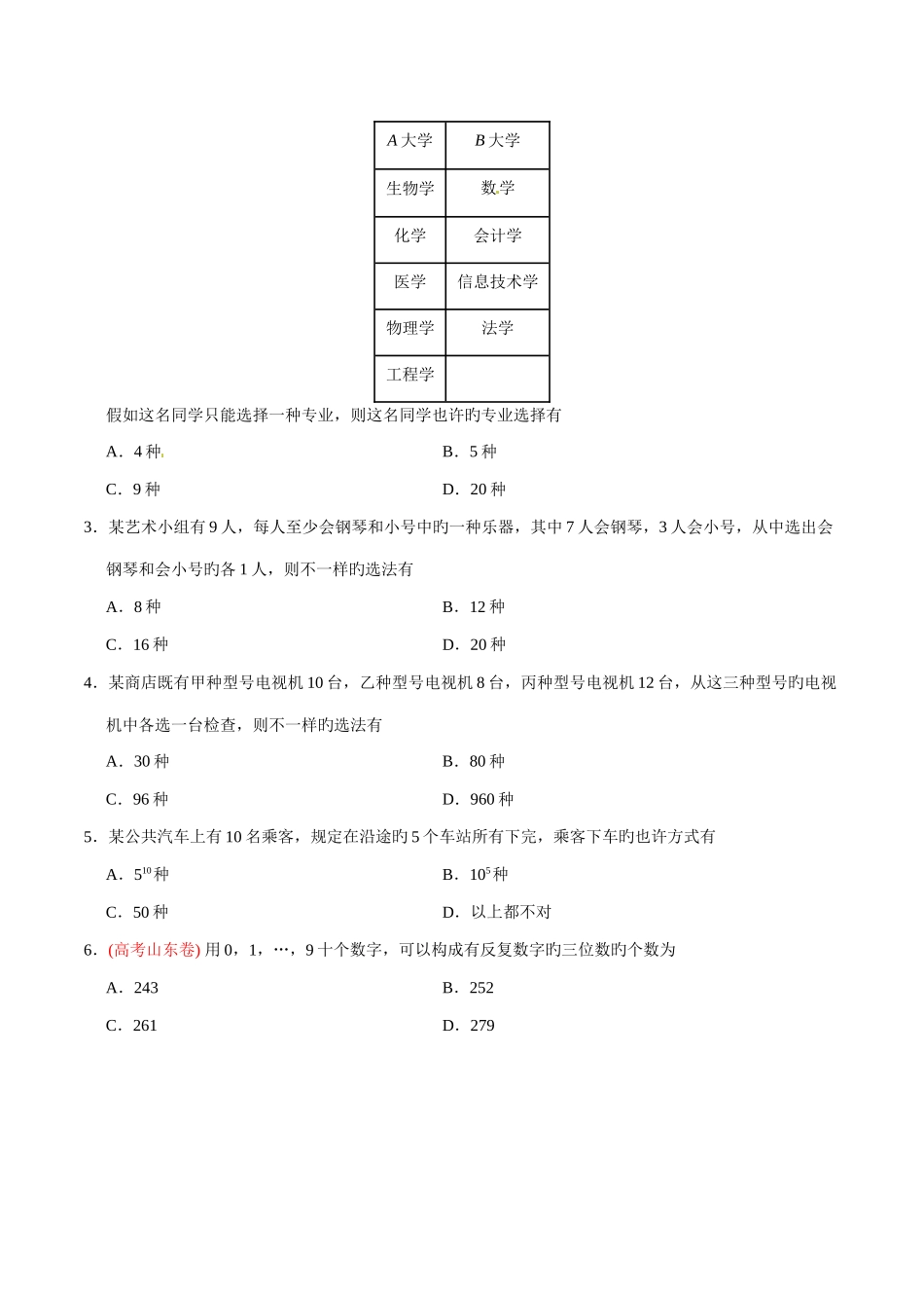 2025年专题两个基本计数原理知识点_第2页