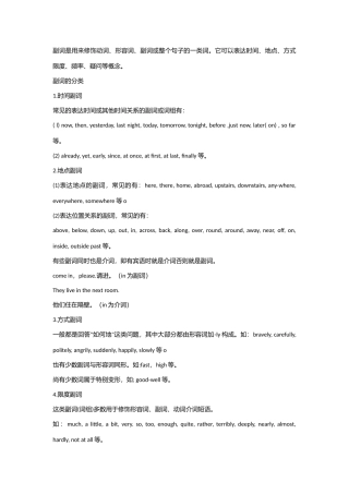 2025年初中副词知识点