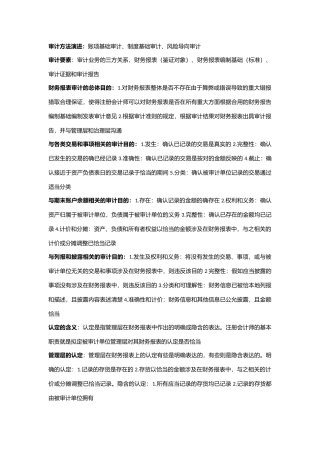 2025年审计学知识点归纳