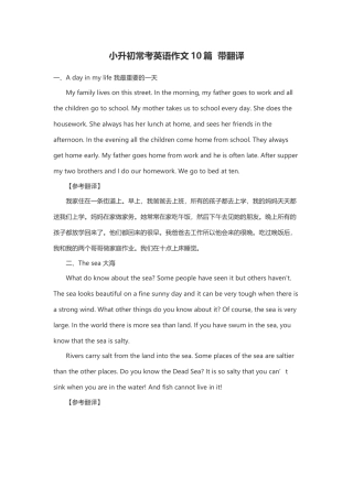 2025年小升初常考英语作文合集带翻译