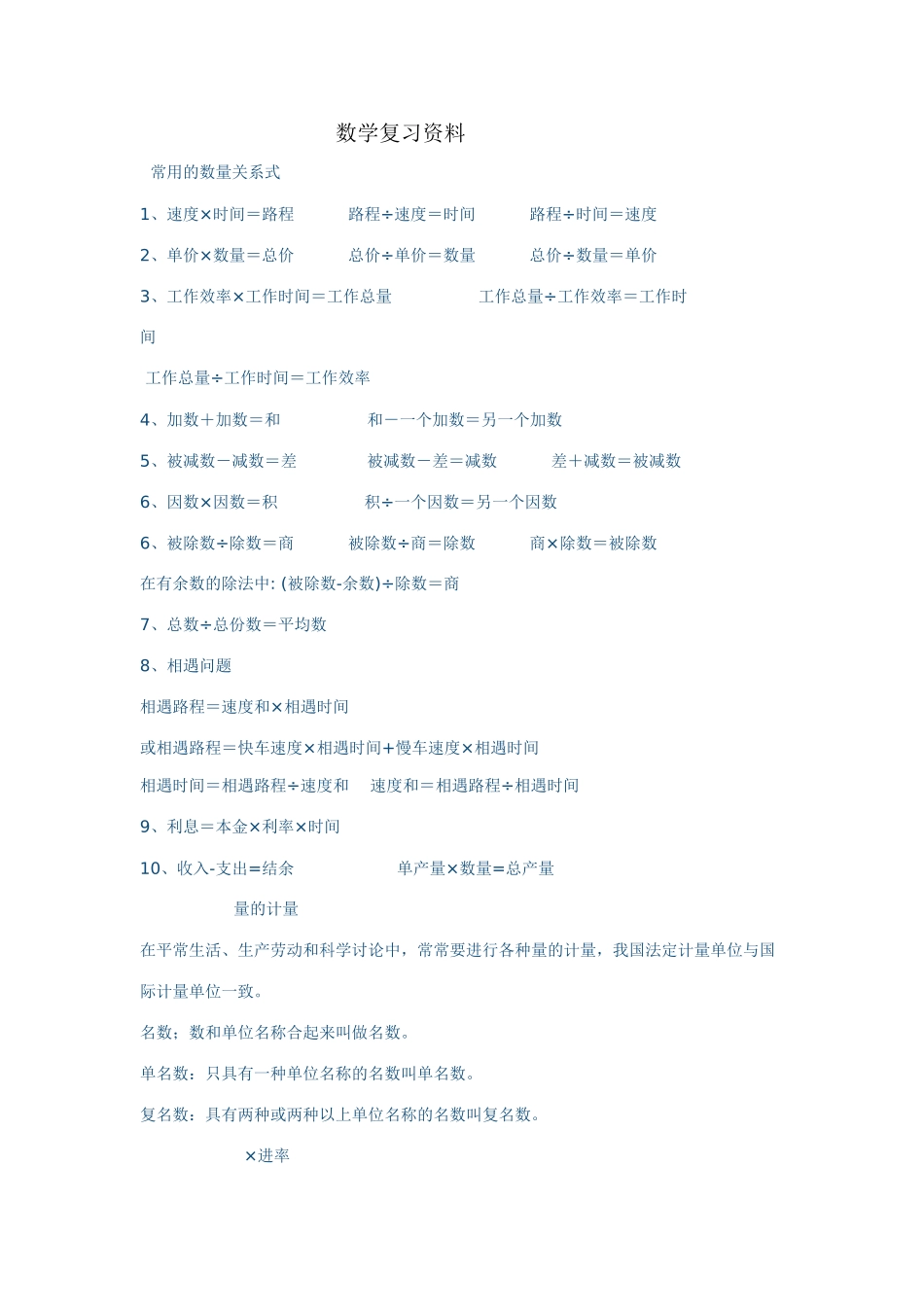 2025年小升初数学复习资料_第1页