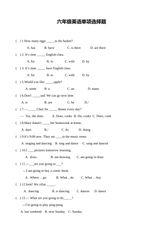 2025年小学六年级小升初英语综合题目练习