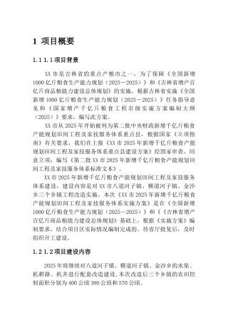 2025年新增千亿斤粮食产能规划田间工程及家技服务体系建设实施方案书—-毕业论文设计