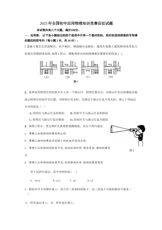 2025年物理竞赛模拟试题
