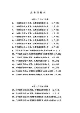 2025年竞赛日程表