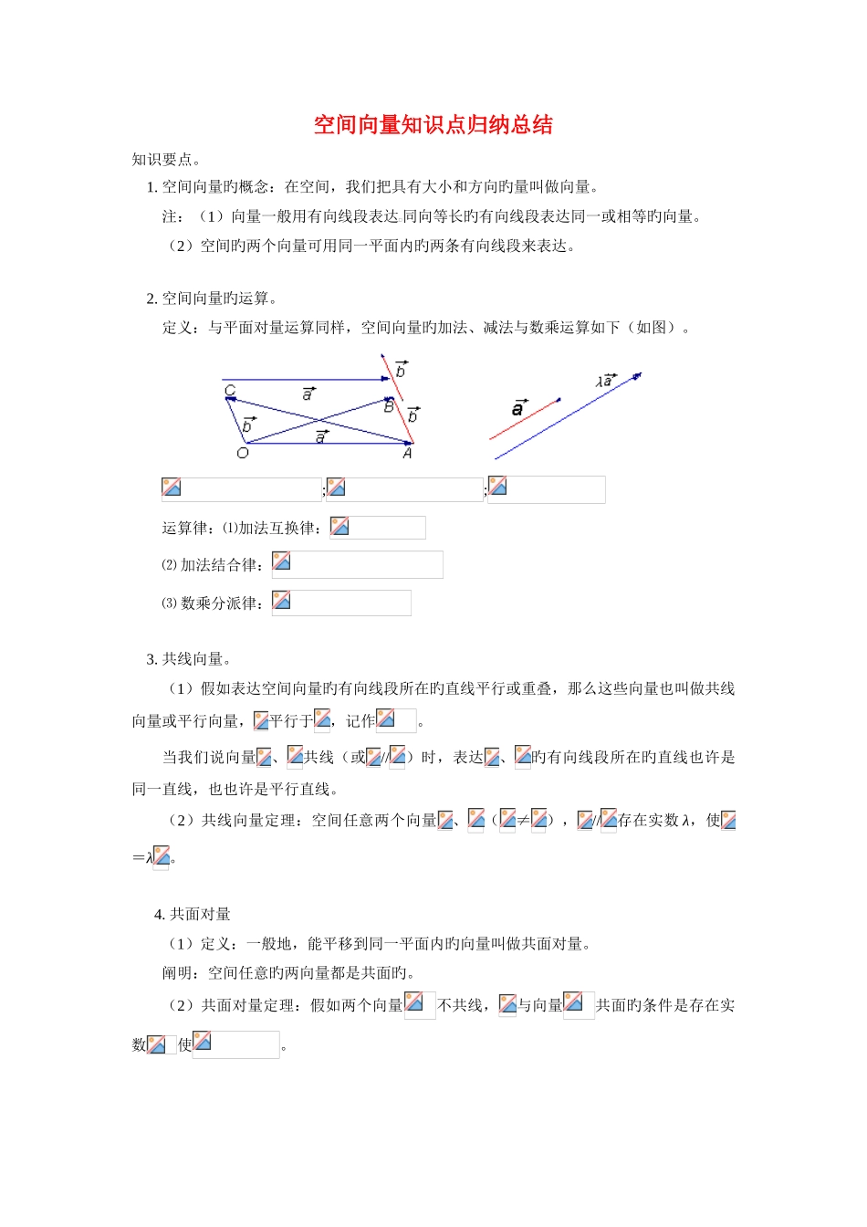 2025年空间向量知识点归纳总结_第1页