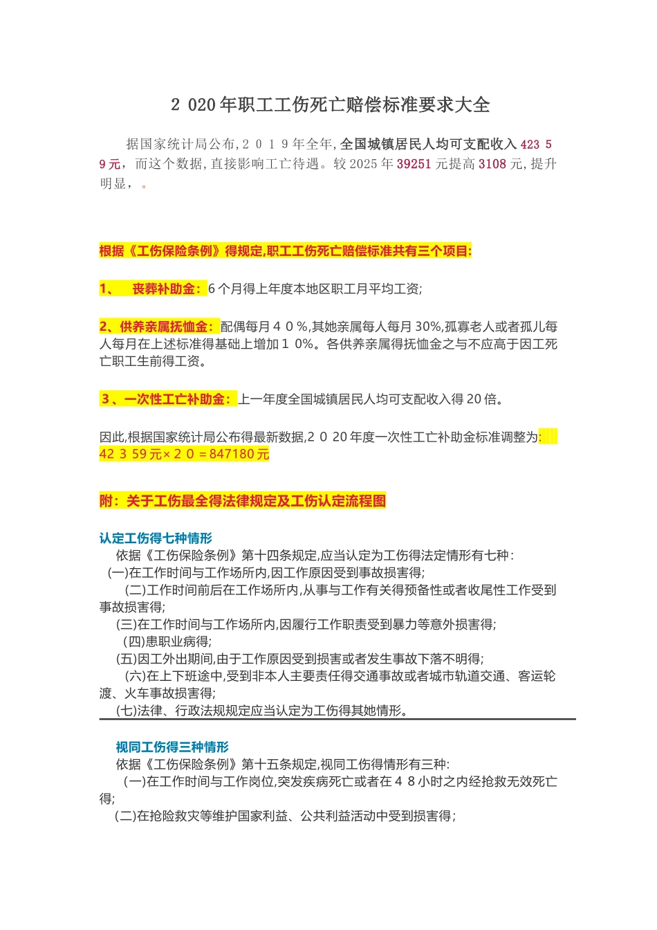 2025年职工工伤死亡赔偿标准要求大全_第1页