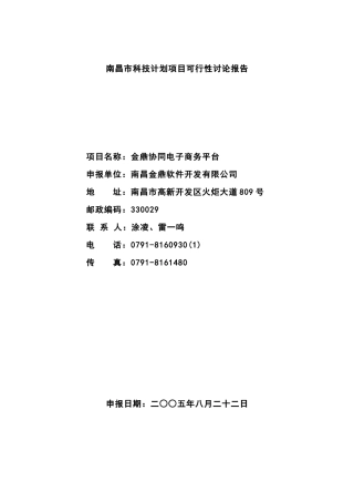 2025年金鼎协同电子商务平台项目建设可研报告