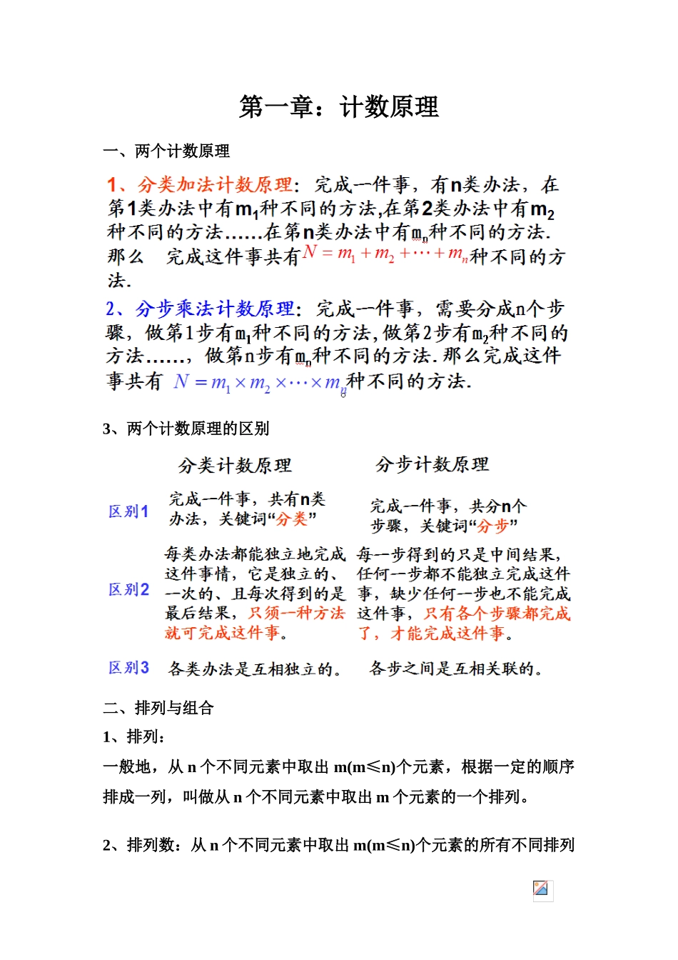 2025年高中选修计数原理知识点总结与训练_第1页