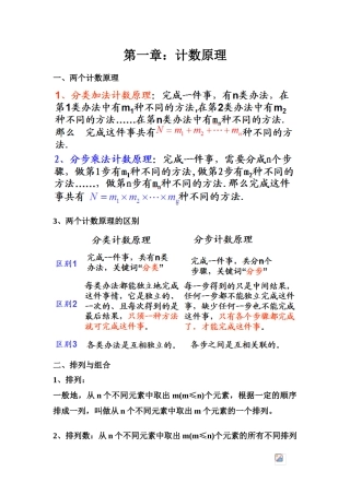2025年高中选修计数原理知识点总结与训练