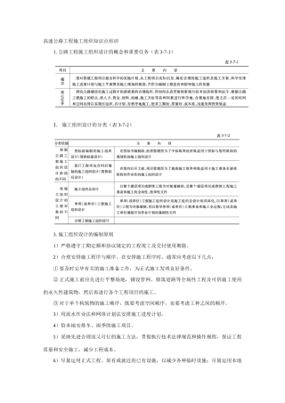 2025年高速公路工程施工组织知识点培训