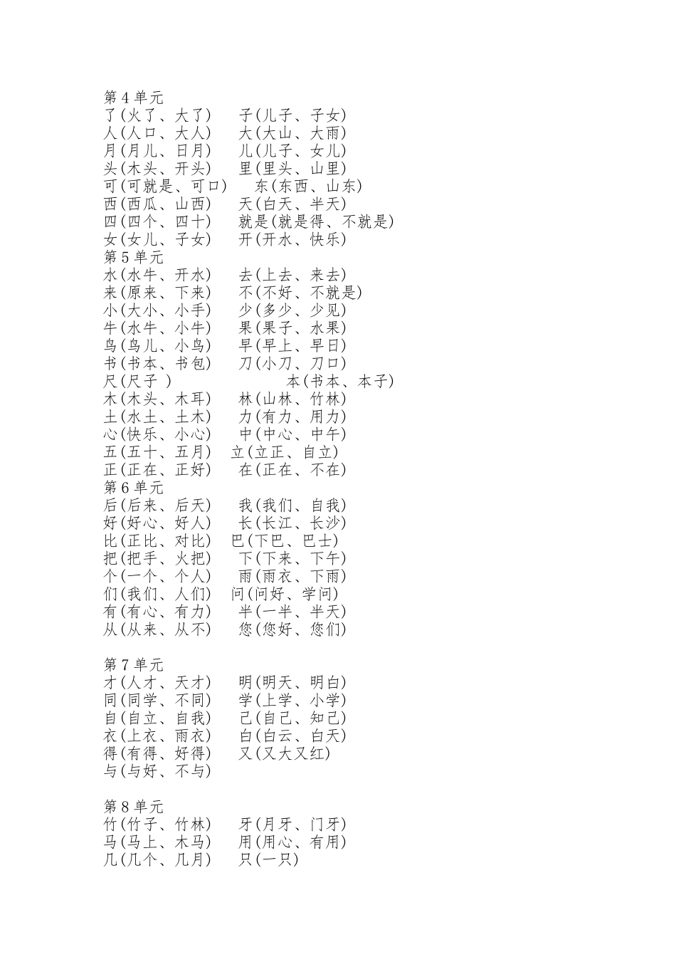 2025部编人教版一年级语文上册知识点汇总—全面版_第3页